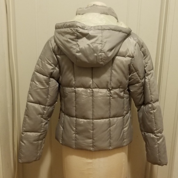 Silver Grey Puffer Jacket - Picture 2 of 4